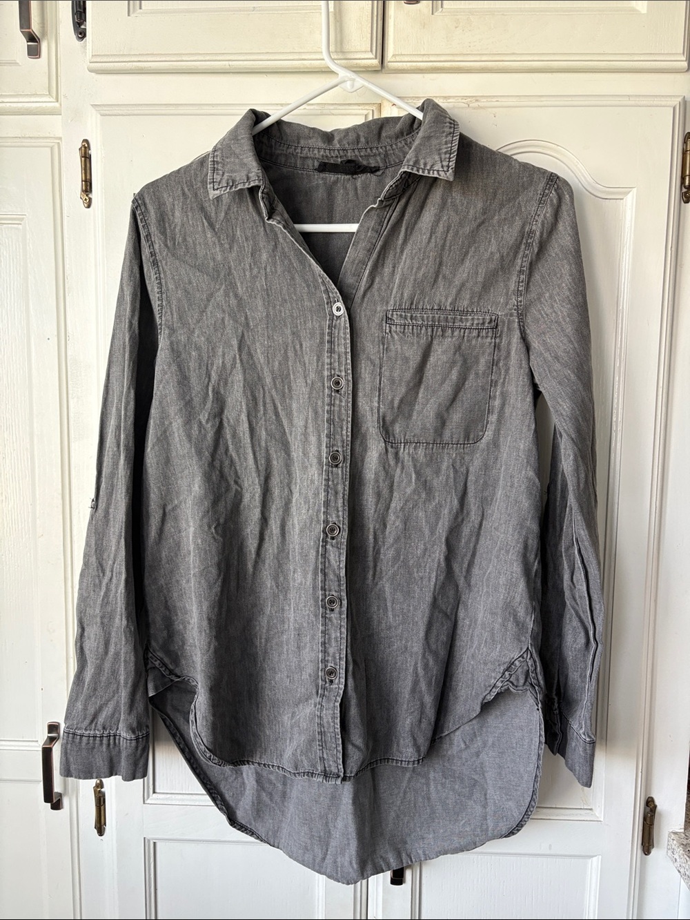 Jane and Delancey Gray Washed Button-Down Shirt